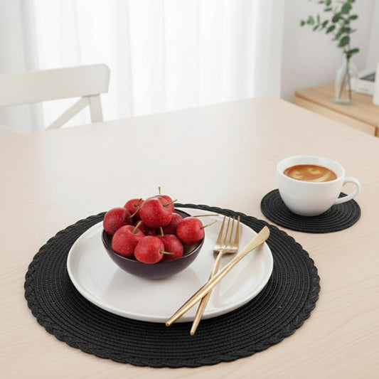 WEAVECIRCLE – Set di 6 tovagliette intrecciate lavabili antiscivolo