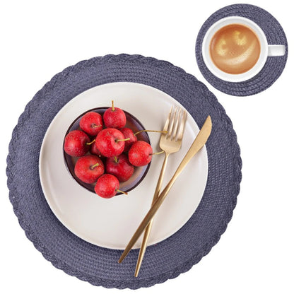 WEAVECIRCLE – Set di 6 tovagliette intrecciate lavabili antiscivolo