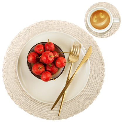 WEAVECIRCLE – Set di 6 tovagliette intrecciate lavabili antiscivolo