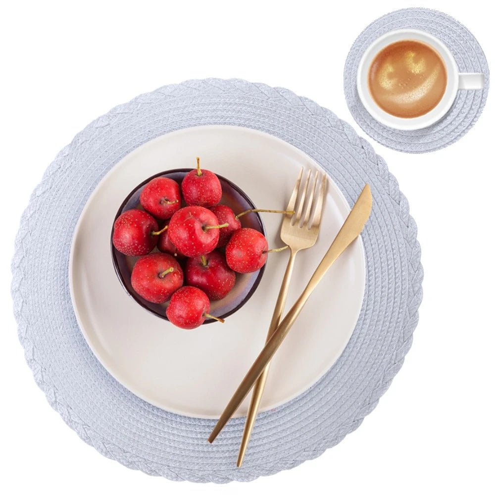 WEAVECIRCLE – Set di 6 tovagliette intrecciate lavabili antiscivolo