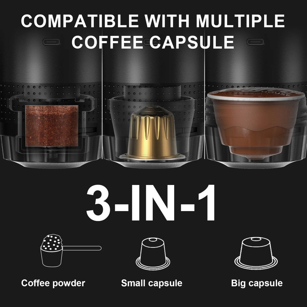 AROMIX – Macchina per espresso portatile 3-in-1 con estrazione ad alta pressione