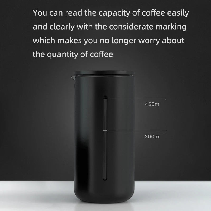 COFFEETREK – Caffettiera francese leggera da 450 ml con filtro in acciaio inossidabile