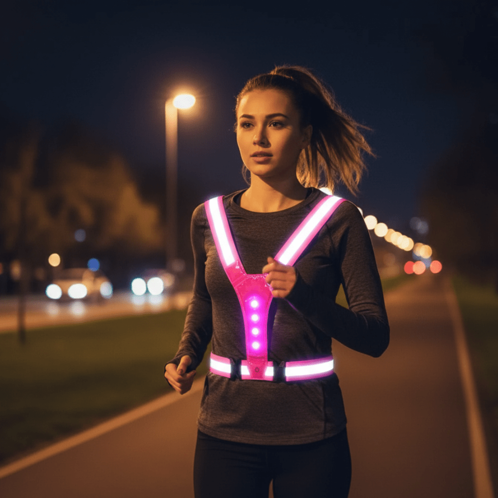 RUNSPARK – Gilet LED regolabile – 3 modalità per un allenamento notturno sicuro