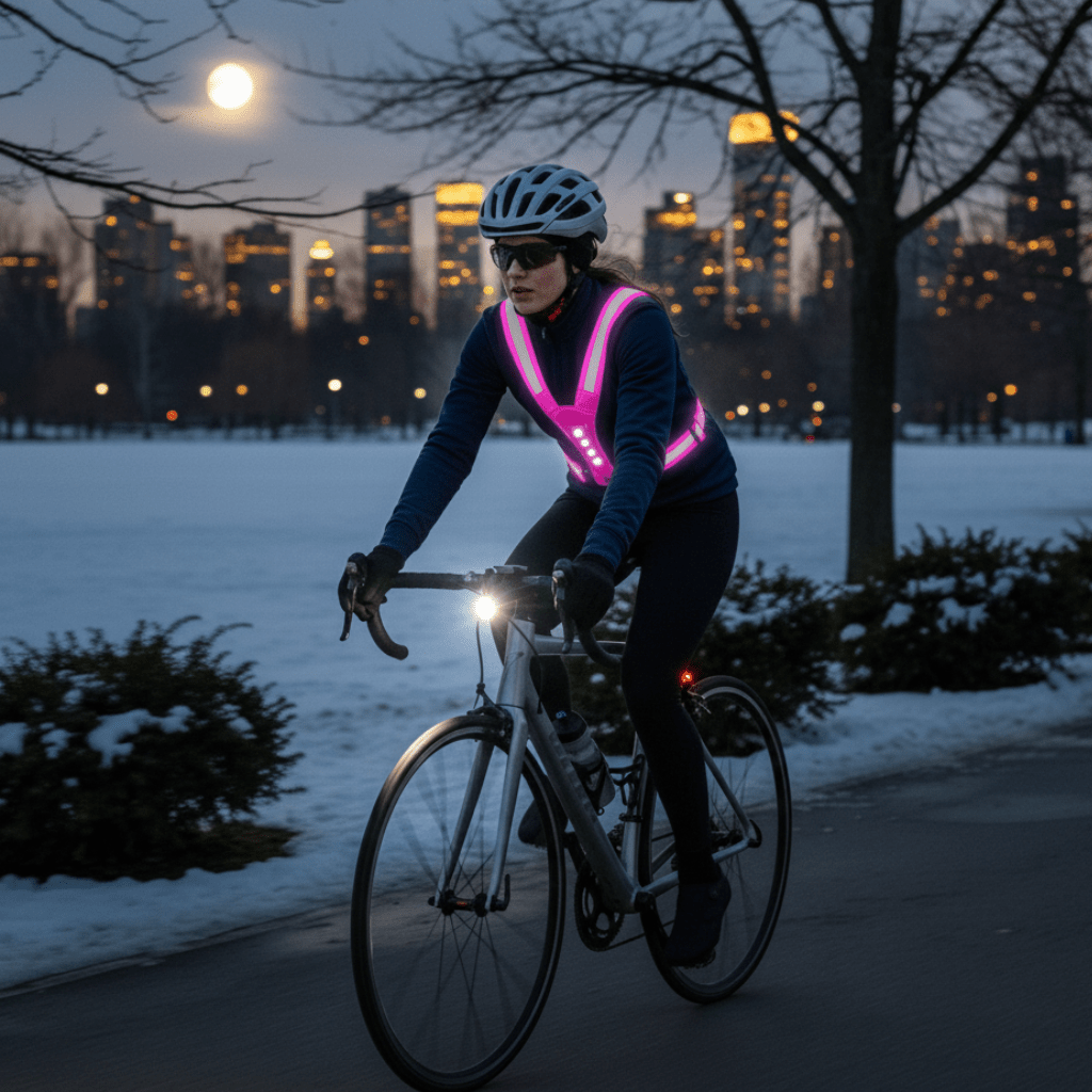 RUNSPARK – Gilet LED regolabile – 3 modalità per un allenamento notturno sicuro