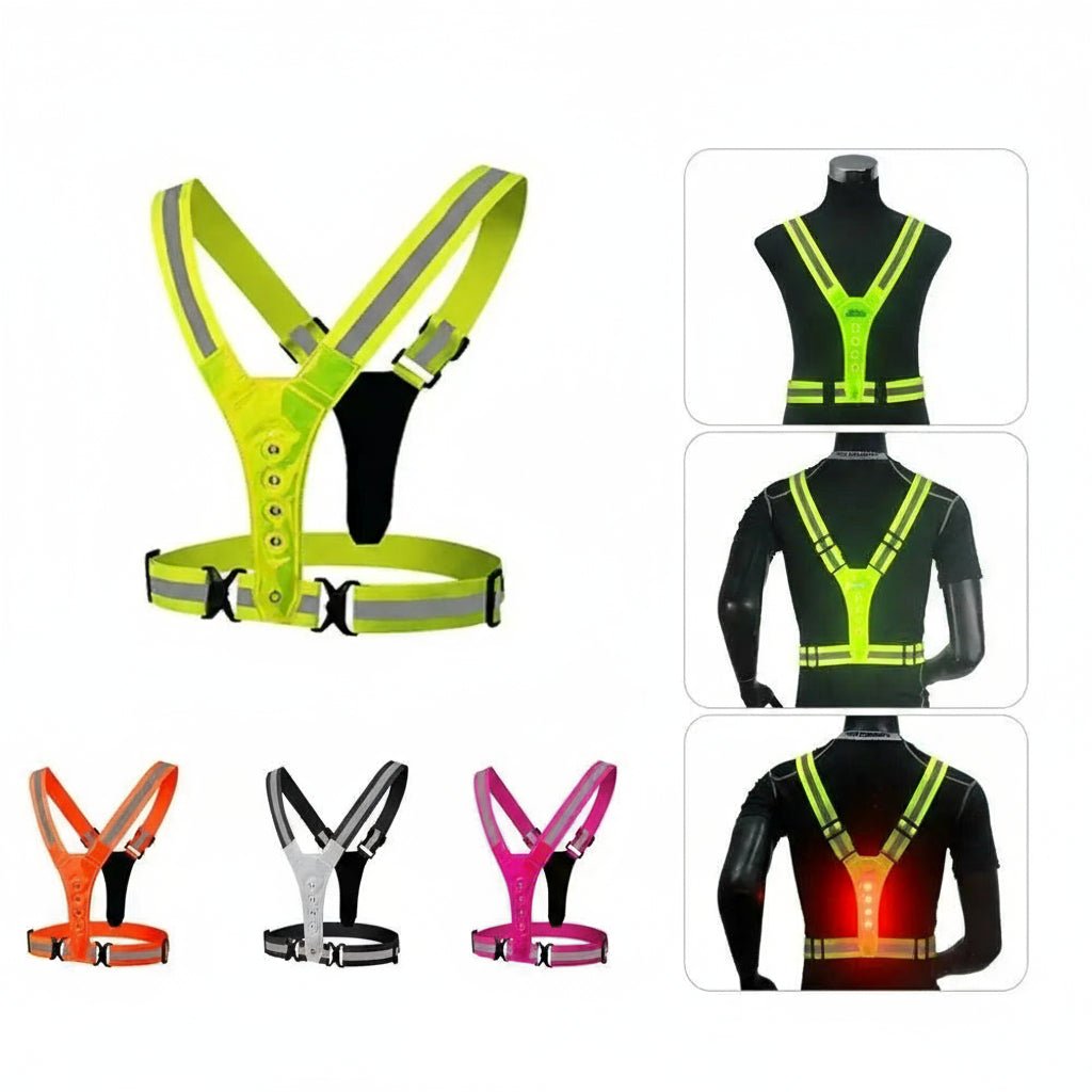 RUNSPARK – Gilet LED regolabile – 3 modalità per un allenamento notturno sicuro