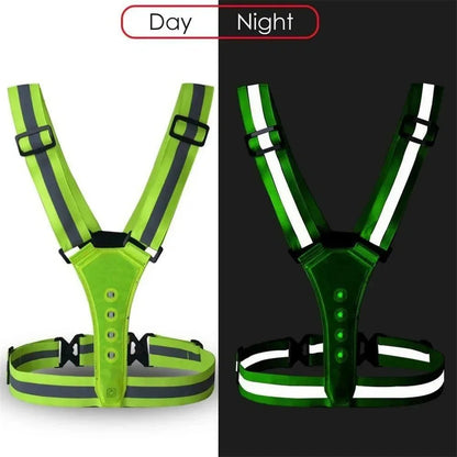 RUNSPARK – Gilet LED regolabile – 3 modalità per un allenamento notturno sicuro