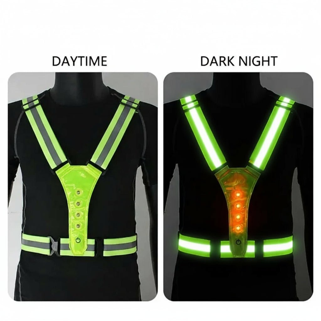 RUNSPARK – Gilet LED regolabile – 3 modalità per un allenamento notturno sicuro