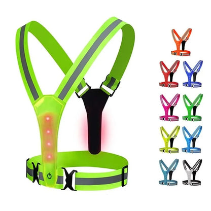 RUNSPARK – Gilet LED regolabile – 3 modalità per un allenamento notturno sicuro