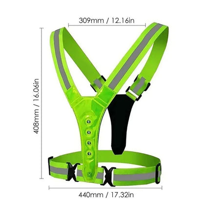 RUNSPARK – Gilet LED regolabile – 3 modalità per un allenamento notturno sicuro