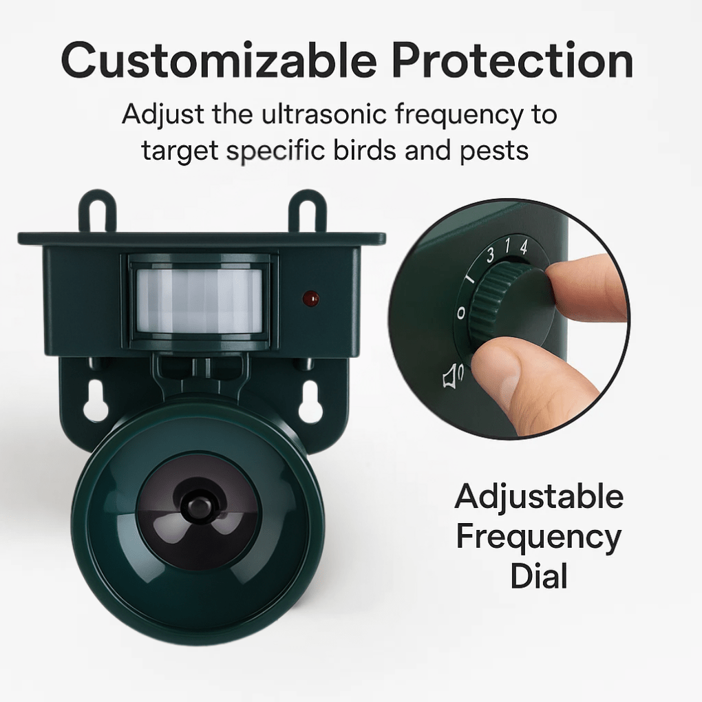BIRDGUARD SENSOR - Repellente per uccelli con sensore di movimento per una protezione efficace