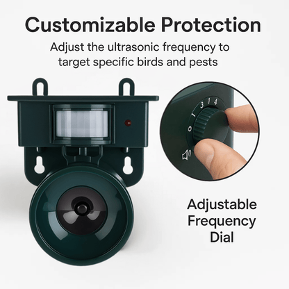 BIRDGUARD SENSOR - Repellente per uccelli con sensore di movimento per una protezione efficace