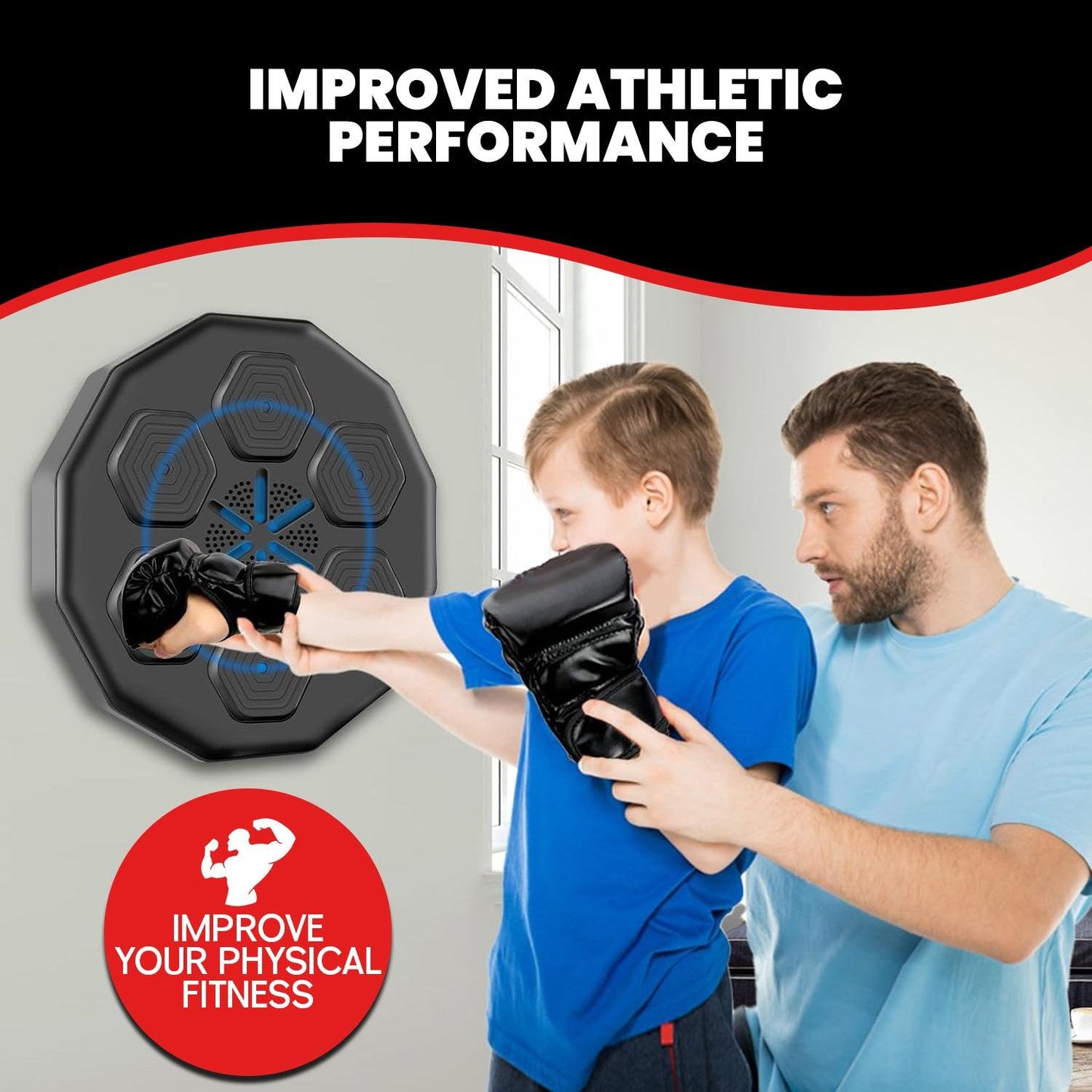 Macchina da Boxe Musicale – Dispositivo da Boxe da Parete Bluetooth con LED e Allenamento Reattivo