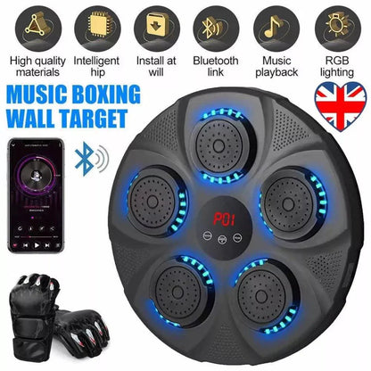 Macchina da Boxe Musicale – Dispositivo da Boxe da Parete Bluetooth con LED e Allenamento Reattivo