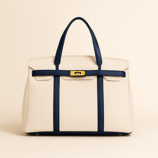 Seavelle – Borsa classica in tela di cotone con struttura rinforzata in acciaio