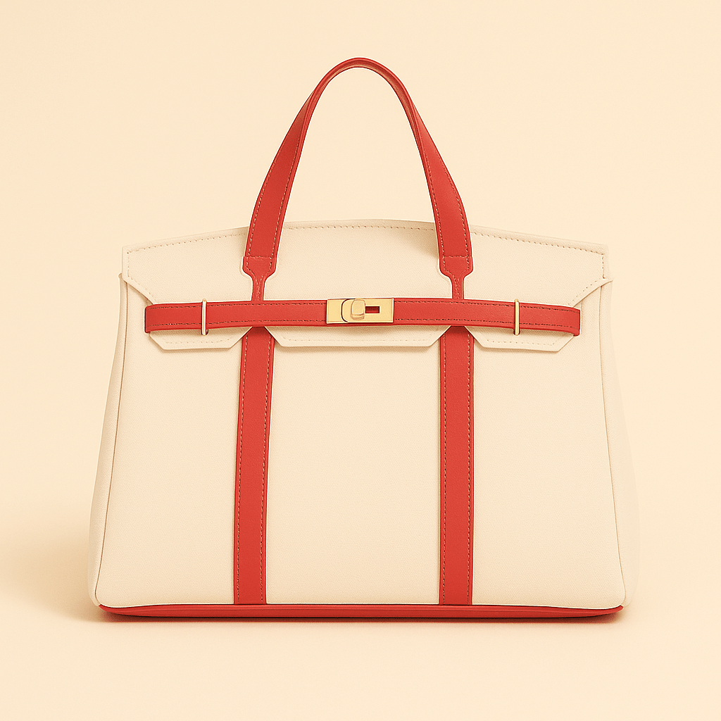 Seavelle – Borsa classica in tela di cotone con struttura rinforzata in acciaio