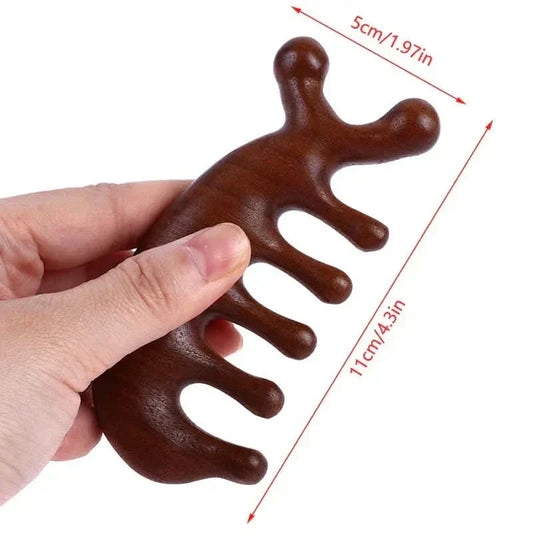 Calmcomb - Pettine massaggiante in legno di sandalo di lusso | Antistatico e ideale per la cura dei capelli e per massaggiare il cuoio capelluto