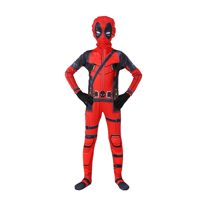 Costume di Deadpool per bambini – Tuta da cosplay per bambini – Costume per la festa del Giorno del Bambino (ispirato alla serie Marvel)