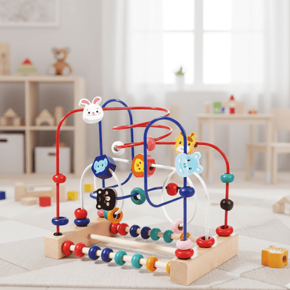MINIWONDER – Labirinto di perline in legno e abaco, giocattolo educativo per l'apprendimento ludico