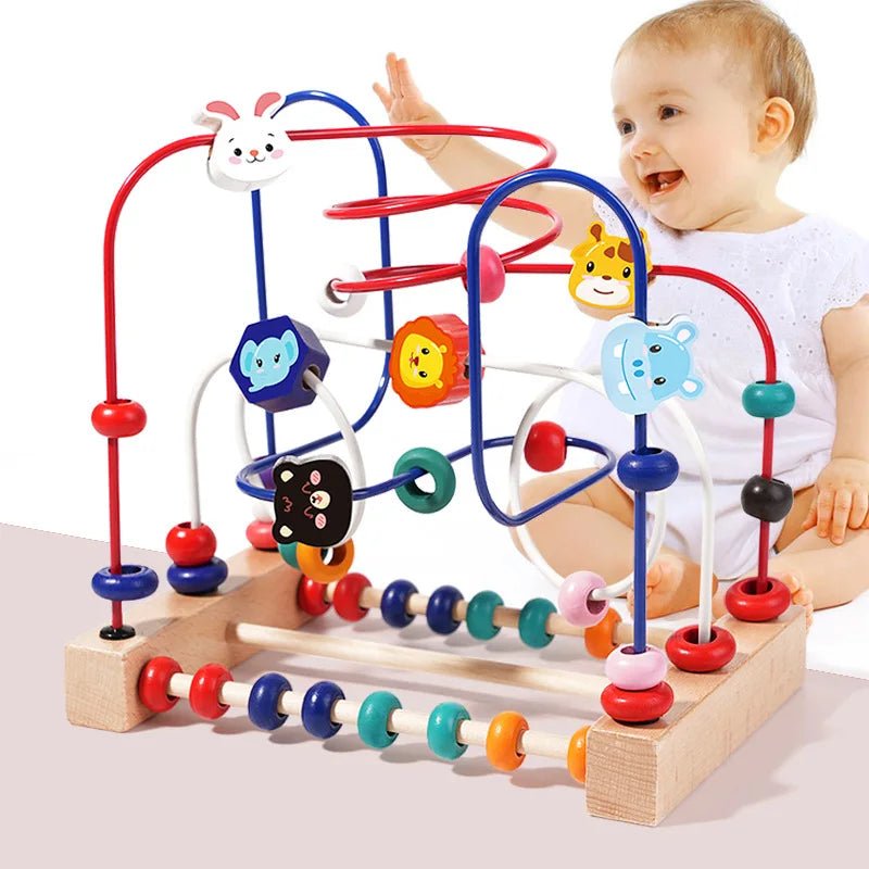 MINIWONDER – Labirinto di perline in legno e abaco, giocattolo educativo per l'apprendimento ludico