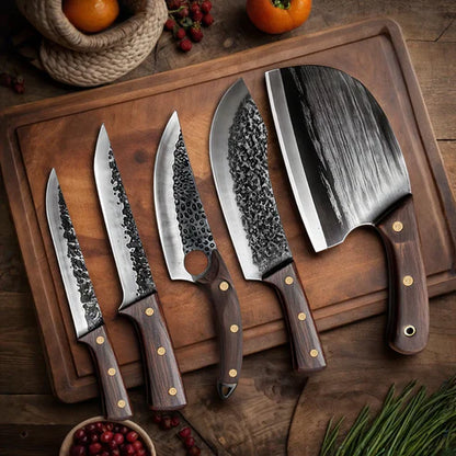 Rassivo – Set di Coltelli da Macellaio 5 Pezzi Pro