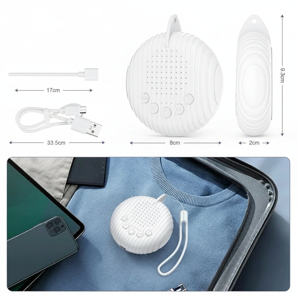 ZENWAVES – Generatore di rumore da viaggio con 10 suoni rilassanti per il sonno