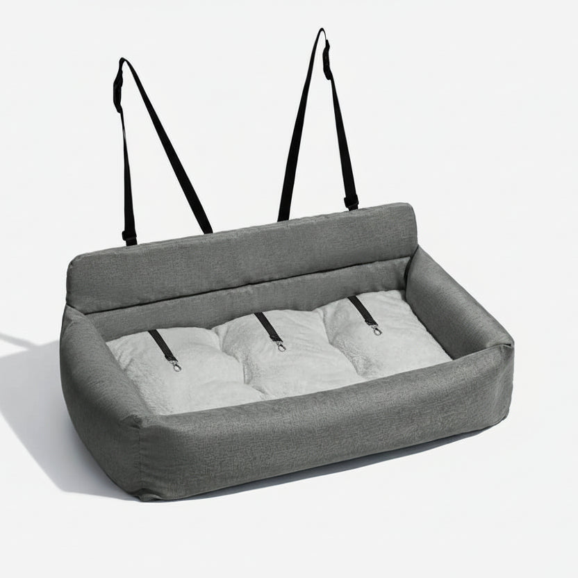 SEATPUP – Letto da auto lavabile per cani di grandi dimensioni, con cinghie di sicurezza e supporto antiscivolo