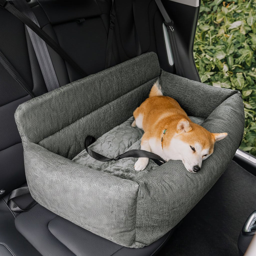 SEATPUP – Letto da auto lavabile per cani di grandi dimensioni, con cinghie di sicurezza e supporto antiscivolo