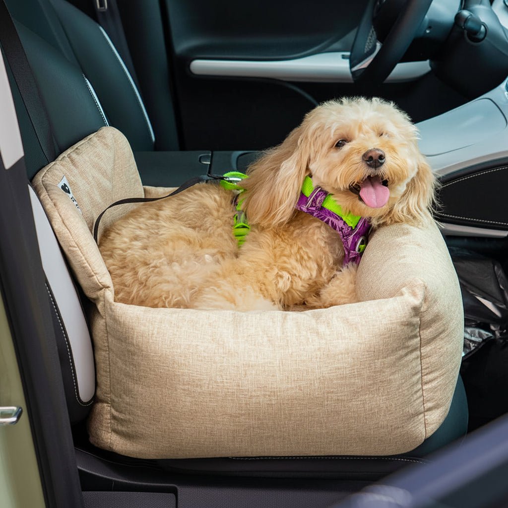 SEATPUP – Letto da auto lavabile per cani di grandi dimensioni, con cinghie di sicurezza e supporto antiscivolo