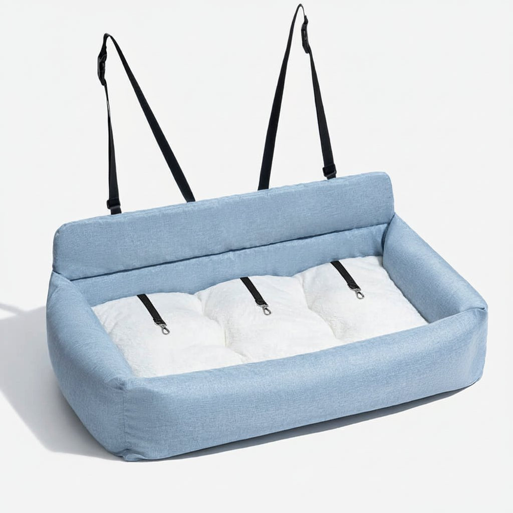 SEATPUP – Letto da auto lavabile per cani di grandi dimensioni, con cinghie di sicurezza e supporto antiscivolo