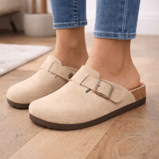 NOLEN – Zoccoli unisex in camoscio con comfort imbottito