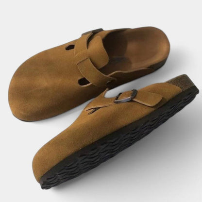 NOLEN – Zoccoli unisex in camoscio con comfort imbottito