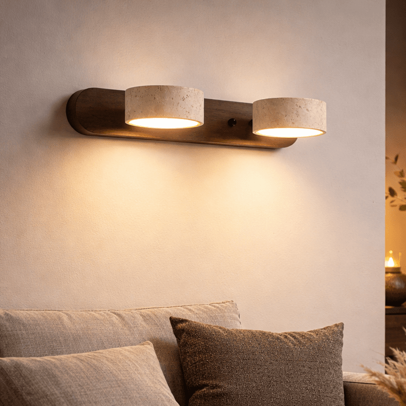 AVERRA – Applique LED in travertino per lusso architettonico