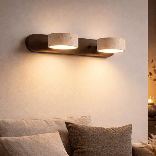 AVERRA – Applique LED in travertino per lusso architettonico