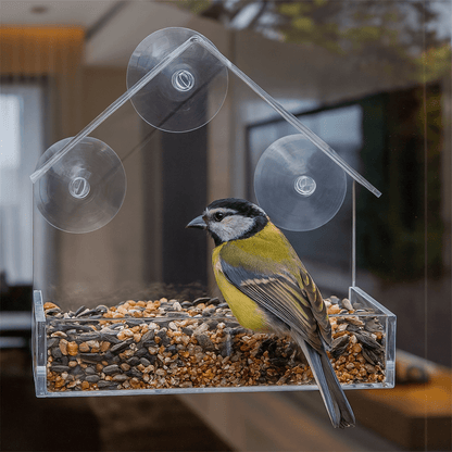 FEEDPEEK – Alimentatore per uccelli da finestra trasparente con ventose