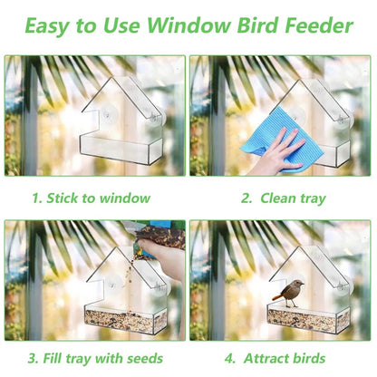 FEEDPEEK – Alimentatore per uccelli da finestra trasparente con ventose