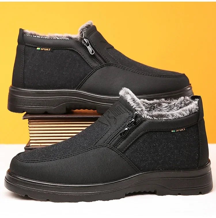 FROSTCLAD – Stivali invernali da uomo in pelle, con fodera termica in pelliccia e suola antiscivolo