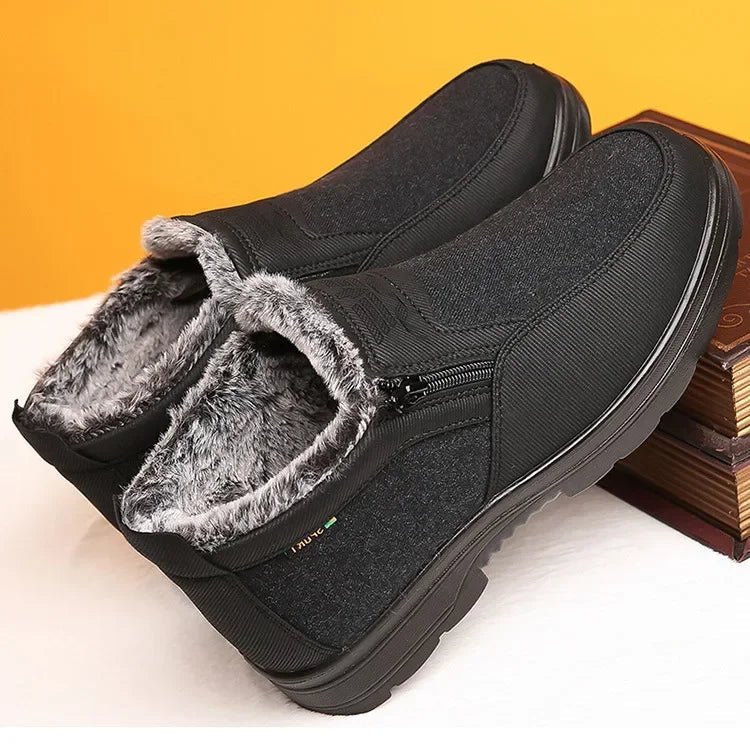 FROSTCLAD – Stivali invernali da uomo in pelle, con fodera termica in pelliccia e suola antiscivolo