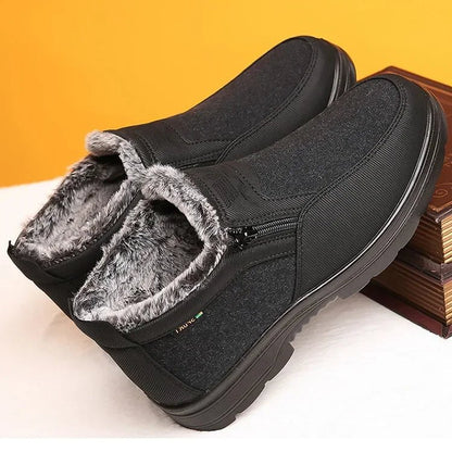 FROSTCLAD – Stivali invernali da uomo in pelle, con fodera termica in pelliccia e suola antiscivolo