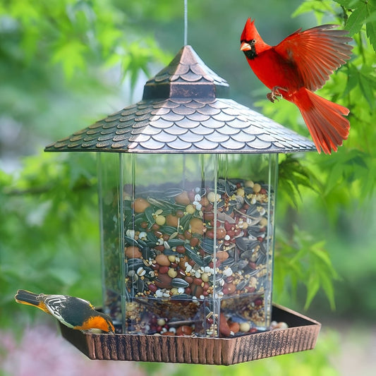 COPPERSHADE – Elegante mangiatoia per uccelli dall'aspetto rame, per decorazione sospesa resistente alle intemperie