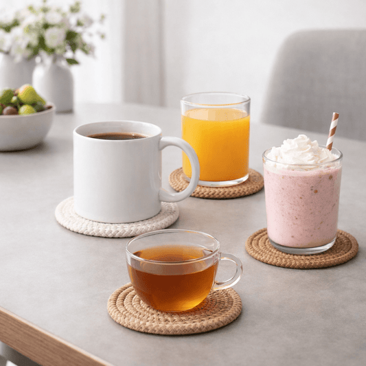 WOHNCO – Sottobicchieri assorbenti in cotone per la protezione elegante del tavolo nella vita quotidiana