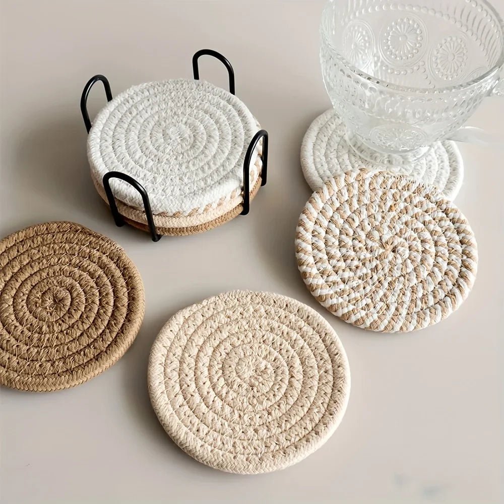 WOHNCO – Sottobicchieri assorbenti in cotone per la protezione elegante del tavolo nella vita quotidiana