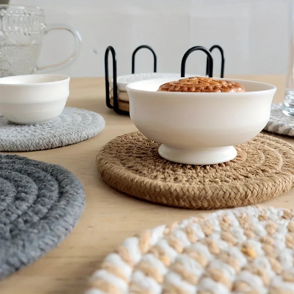 WOHNCO – Sottobicchieri assorbenti in cotone per la protezione elegante del tavolo nella vita quotidiana