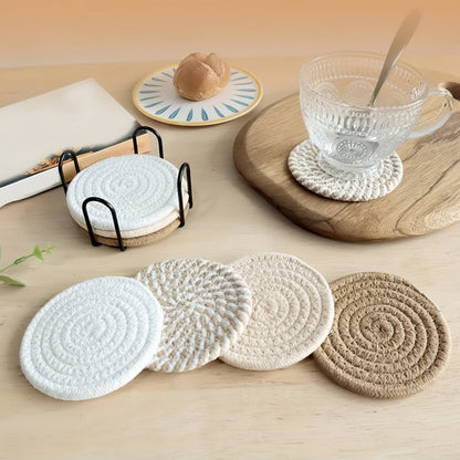 WOHNCO – Sottobicchieri assorbenti in cotone per la protezione elegante del tavolo nella vita quotidiana