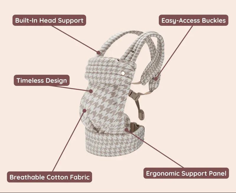 CUDDLEKIND – Portabebè ergonomico con 4 posizioni regolabili e cotone morbido