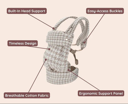 CUDDLEKIND – Portabebè ergonomico con 4 posizioni regolabili e cotone morbido