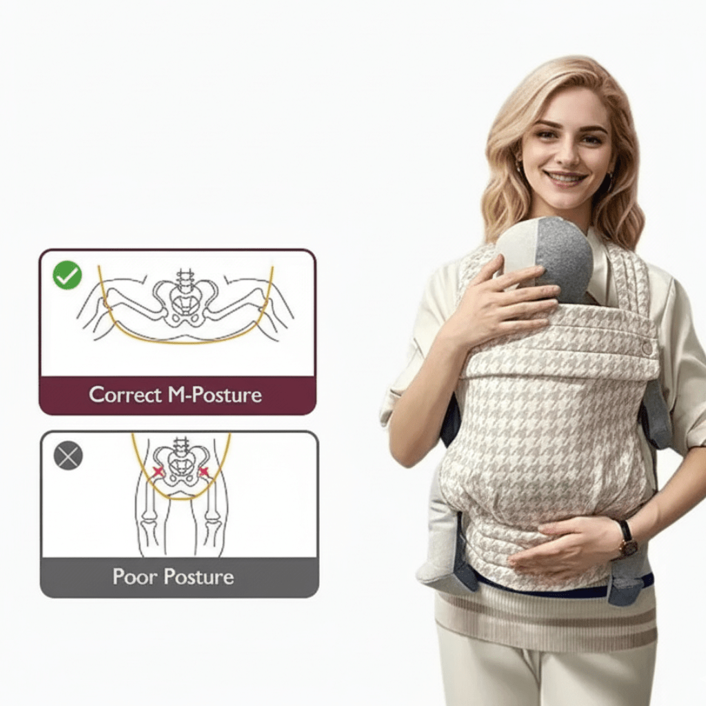 CUDDLEKIND – Portabebè ergonomico con 4 posizioni regolabili e cotone morbido