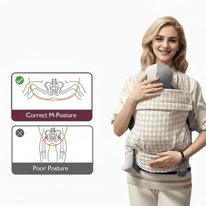 CUDDLEKIND – Portabebè ergonomico con 4 posizioni regolabili e cotone morbido