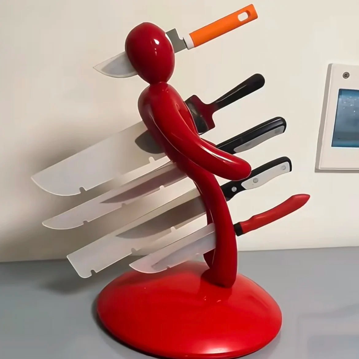 FIGURACUT – Portacoltelli a forma umana artistico per superfici di lavoro eleganti