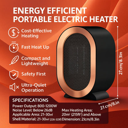 CeramiHeat | Riscaldatore portatile in ceramica compatto ed elegante per uso domestico e in ufficio