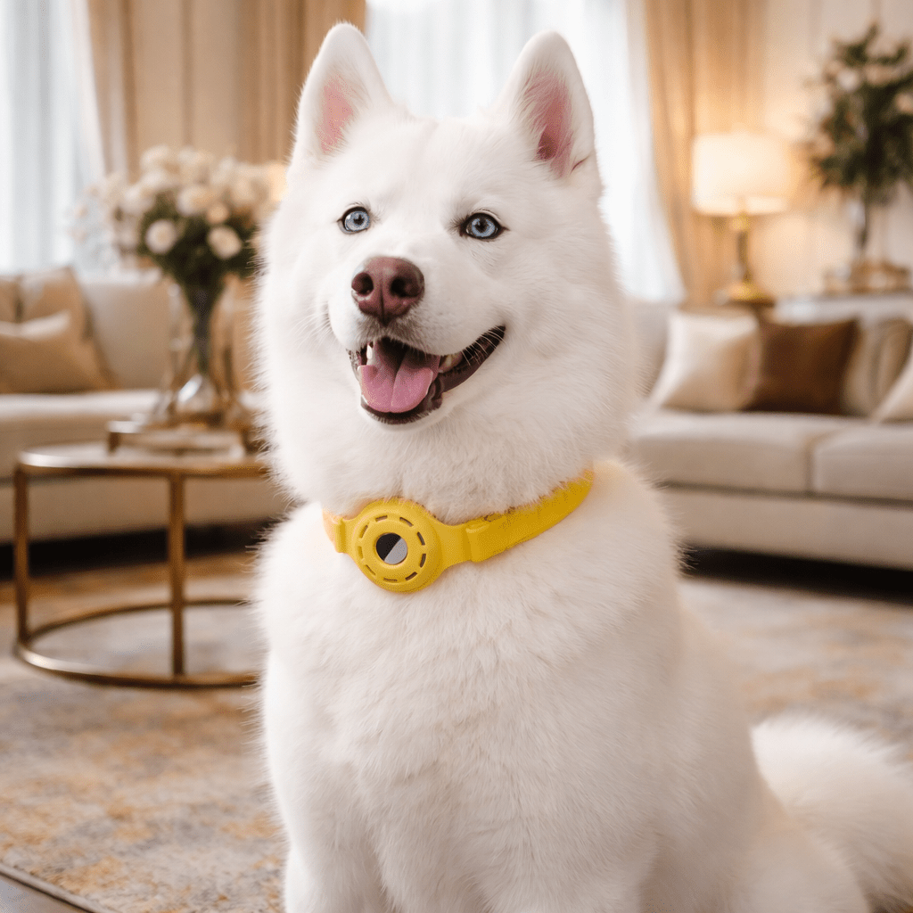 PFOTENTRACK – Collare in silicone regolabile per animali domestici con AirTag di Apple